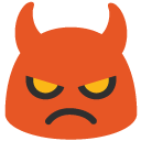 Angry Face with Horns emoji, Google, Blob, 2017
