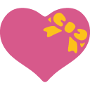 Heart with Ribbon emoji, Google, Blob, 2017
