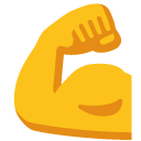 Flexed Biceps emoji, Google, Blob, 2017