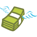 Money with Wings emoji, Google, Blob, 2017