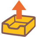 Outbox Tray emoji, Google, Blob, 2017