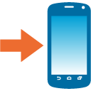 Mobile Phone with Arrow emoji, Google, Blob, 2017