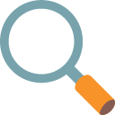 Magnifying Glass Tilted Left emoji, Google, Blob, 2017
