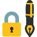 Locked with Pen emoji, Google, Blob, 2017