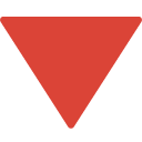 Red Triangle Pointed Down emoji, Google, Blob, 2017