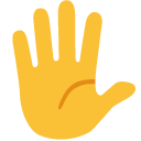 Hand with Fingers Splayed emoji, Google, Blob, 2017