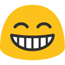 Beaming Face with Smiling Eyes emoji, Google, Blob, 2017