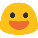 Grinning Face with Big Eyes emoji, Google, Blob, 2017