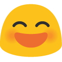 Grinning Face with Smiling Eyes emoji, Google, Blob, 2017