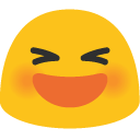 Grinning Squinting Face emoji, Google, Blob, 2017