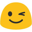 Winking Face emoji, Google, Blob, 2017