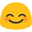Smiling Face with Smiling Eyes emoji, Google, Blob, 2017