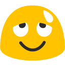 Relieved Face emoji, Google, Blob, 2017