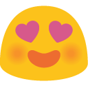 Smiling Face with Heart-eyes emoji, Google, Blob, 2017
