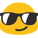 Smiling Face with Sunglasses emoji, Google, Blob, 2017