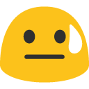 Downcast Face with Sweat emoji, Google, Blob, 2017