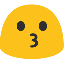 Kissing Face emoji, Google, Blob, 2017