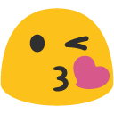 Face Blowing a Kiss emoji, Google, Blob, 2017