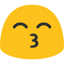 Kissing Face with Smiling Eyes emoji, Google, Blob, 2017