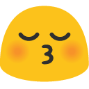 Kissing Face with Closed Eyes emoji, Google, Blob, 2017