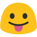 Face with Tongue emoji, Google, Blob, 2017