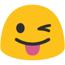 Winking Face with Tongue emoji, Google, Blob, 2017