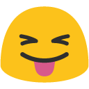 Squinting Face with Tongue emoji, Google, Blob, 2017