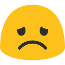 Disappointed Face emoji, Google, Blob, 2017