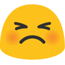 Persevering Face emoji, Google, Blob, 2017