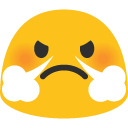 Face with Steam From Nose emoji, Google, Blob, 2017