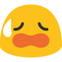 Sad But Relieved Face emoji, Google, Blob, 2017