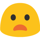 Frowning Face with Open Mouth emoji, Google, Blob, 2017