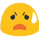Anguished Face emoji, Google, Blob, 2017