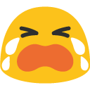 Loudly Crying Face emoji, Google, Blob, 2017