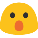 Face with Open Mouth emoji, Google, Blob, 2017