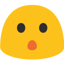 Hushed Face emoji, Google, Blob, 2017