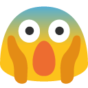 Face Screaming in Fear emoji, Google, Blob, 2017