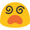 Face with Crossed-out Eyes emoji, Google, Blob, 2017