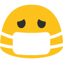 Face with Medical Mask emoji, Google, Blob, 2017