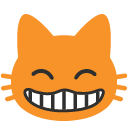 Grinning Cat with Smiling Eyes emoji, Google, Blob, 2017