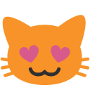 Smiling Cat with Heart-eyes emoji, Google, Blob, 2017