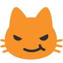 Cat with Wry Smile emoji, Google, Blob, 2017