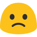 Slightly Frowning Face emoji, Google, Blob, 2017