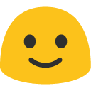 Slightly Smiling Face emoji, Google, Blob, 2017