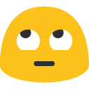 Face with Rolling Eyes emoji, Google, Blob, 2017