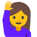 Person Raising Hand emoji, Google, Blob, 2017