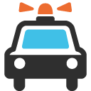 Oncoming Police Car emoji, Google, Blob, 2017
