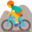Person Mountain Biking emoji, Google, Blob, 2017