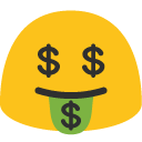 Money-mouth Face emoji, Google, Blob, 2017