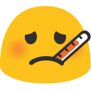 Face with Thermometer emoji, Google, Blob, 2017